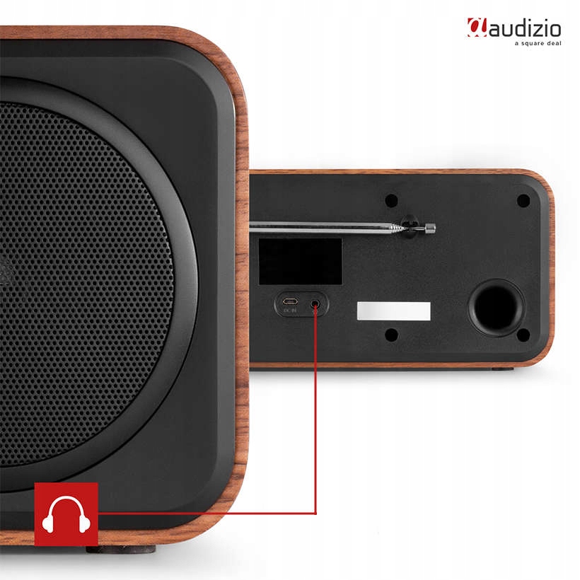 Radio PRZENOŚNE sieciowe stereo FM DAB+ budzik Kolor brązowy