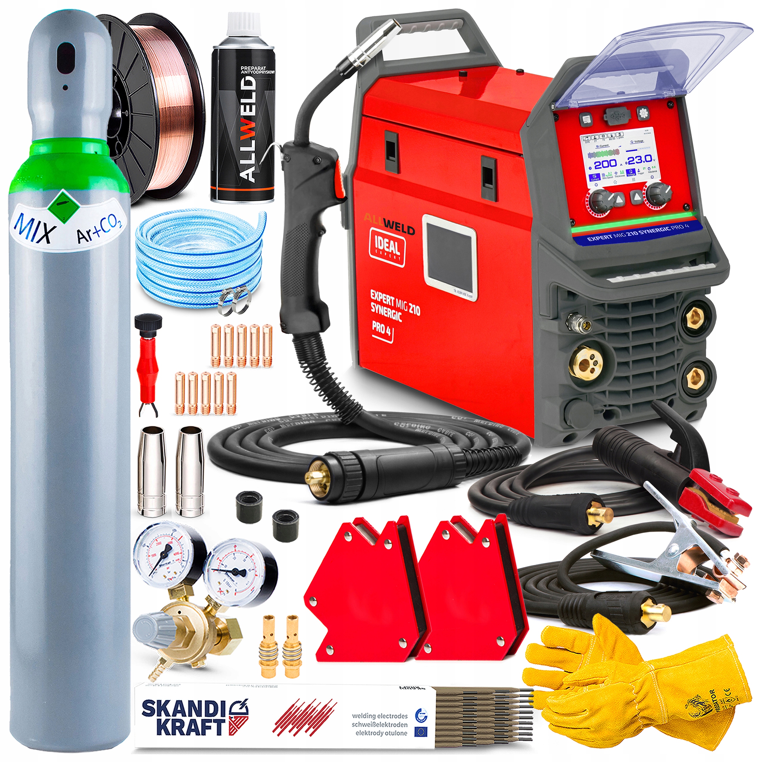 Svařovací Stroj Migomat Ideal Expert Mig 210 Synergie Mma Tig 200A Lutosvařování 4T