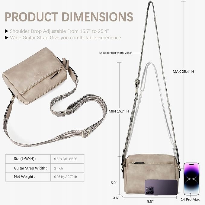 Bostanten torebka listonoszka skóra ekologiczna kolor beżowy Marka bez marki