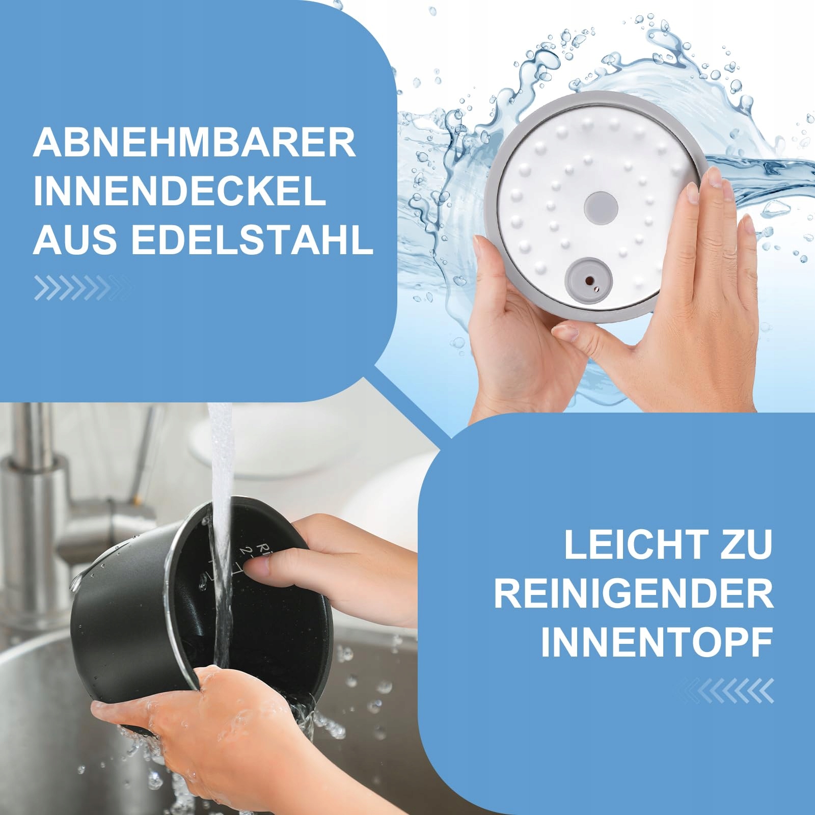 BEAR Mini Ryżowar 1.2L BPA Free Powłoka Nieprzywierająca Biały — miniatura 7