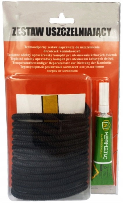 ZESTAW USZCZELNIAJĄCY KOMINKA PIECA SZNUR 12mm 2,5 Typ Inne elementy