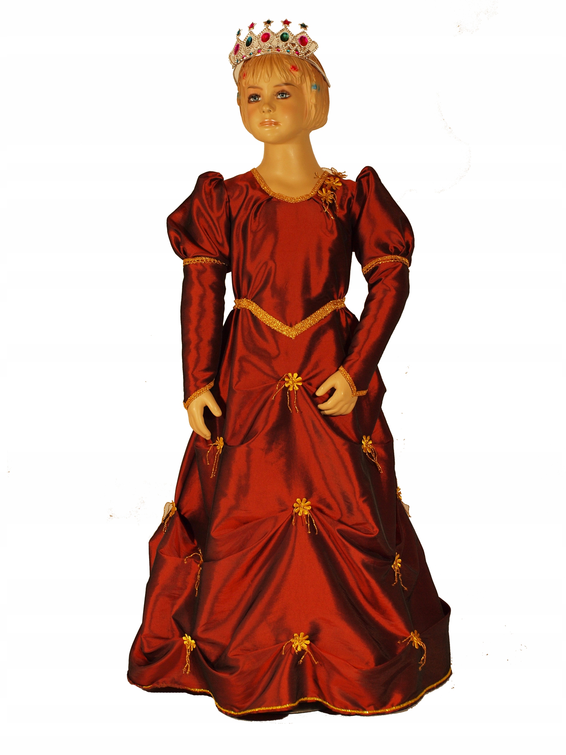 strój Księżniczka BARBARA 104 BORDO upięcia diadem