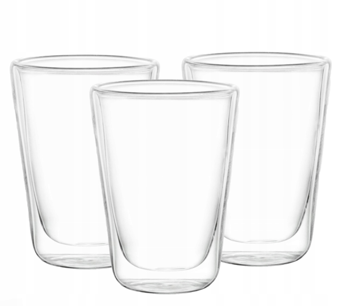 

Komplet zestaw 3 Szklanek termiczne szklanki 300ml