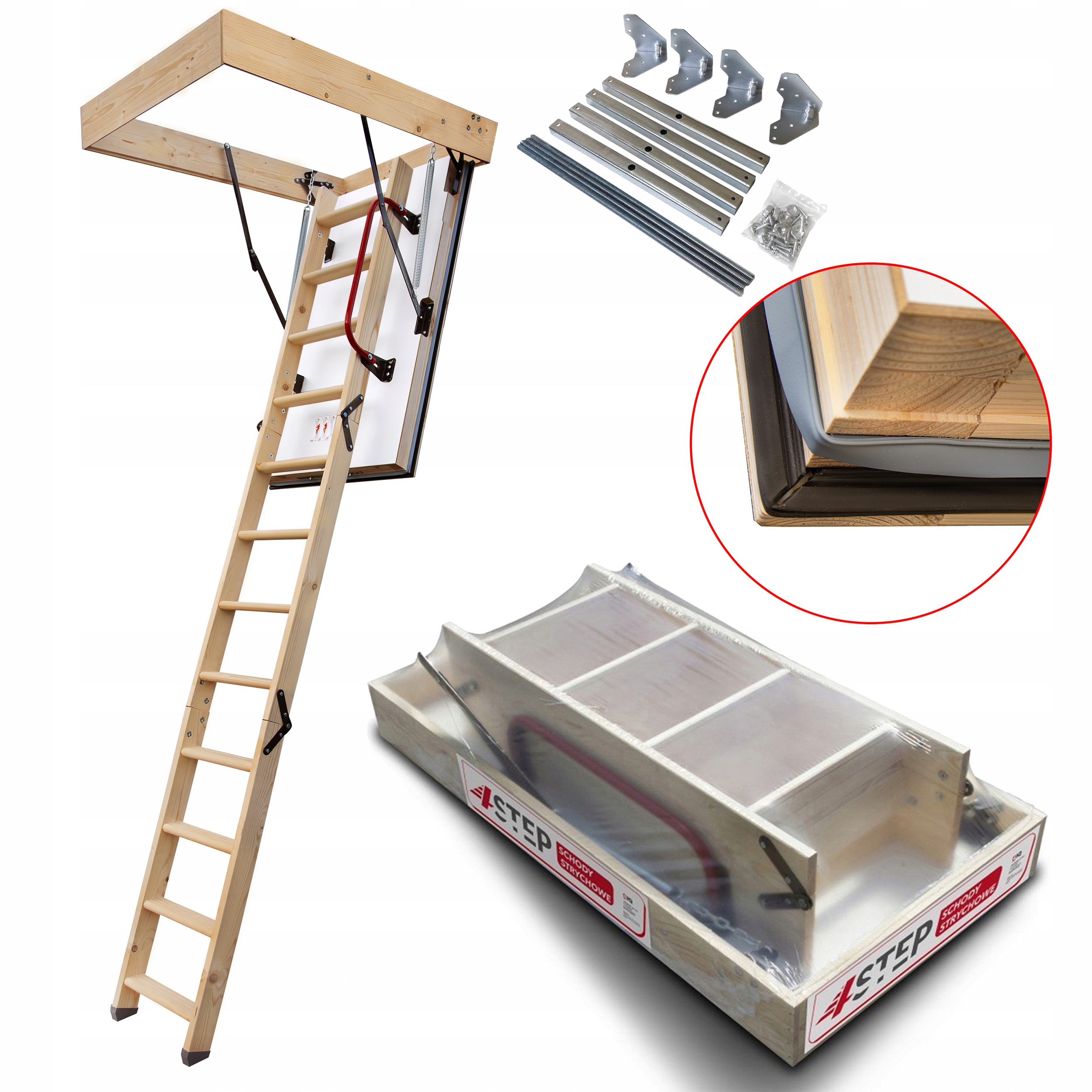 Půdní schody Nordic Wyłaz 0,44 W/m2K 87 mm 140x70 Montážní sada