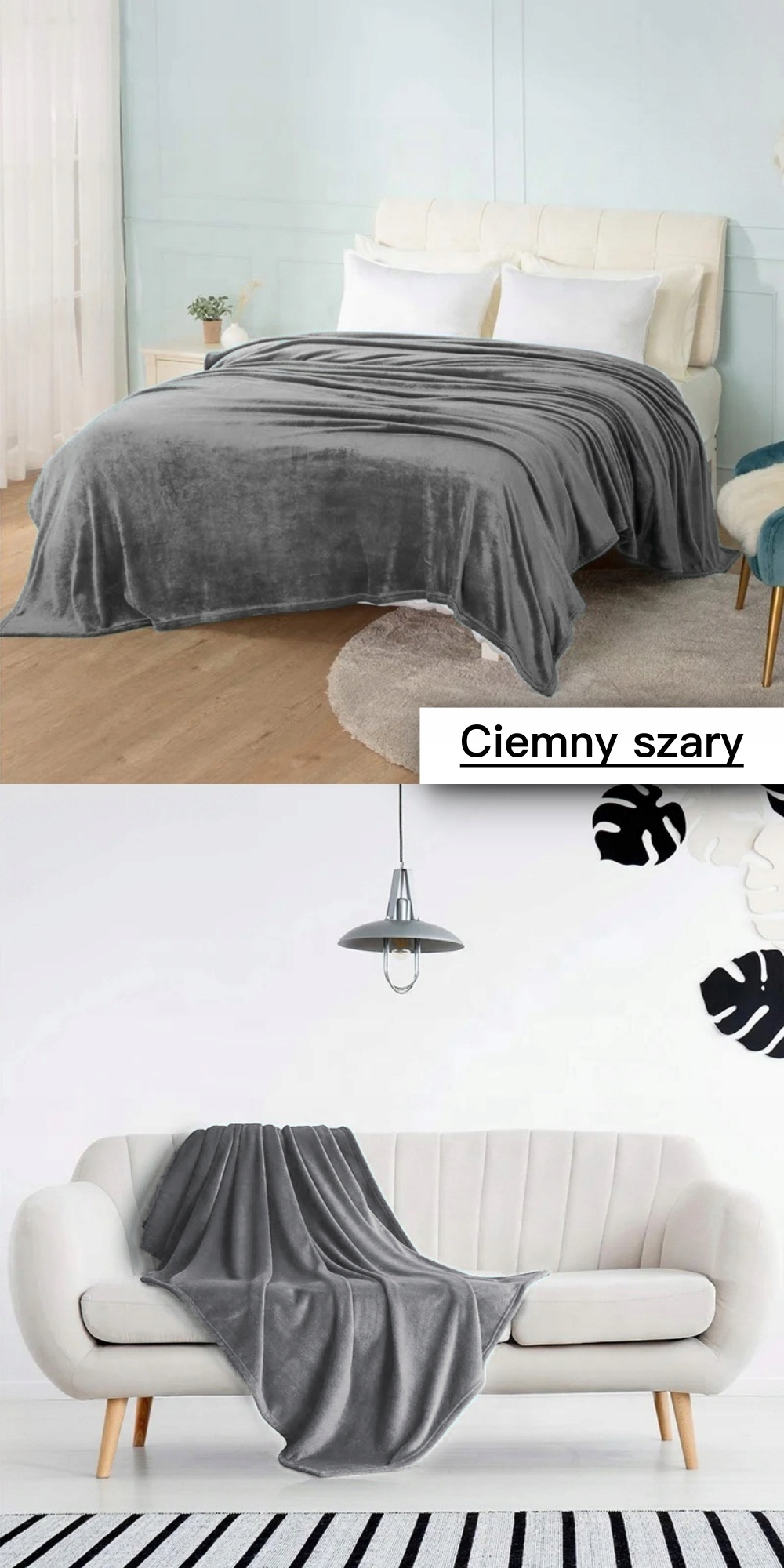 NARZUTA KOC Z MIKROFIBRY NA ŁÓŻKO DRUKI 200X220 Szerokość produktu 200 cm