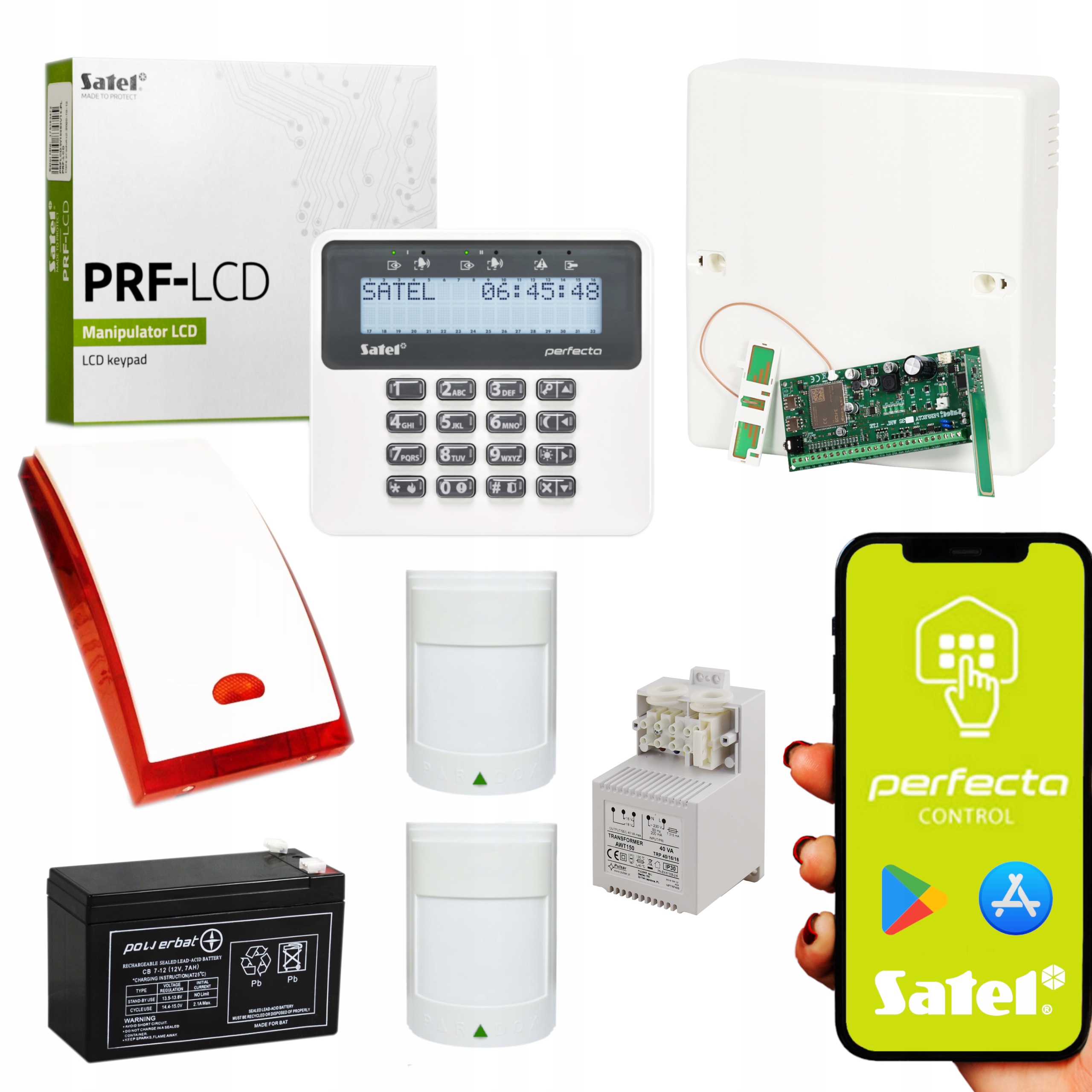 

Alarm Satel Perfecta Sms 2 Czujki Klawiatura LCD