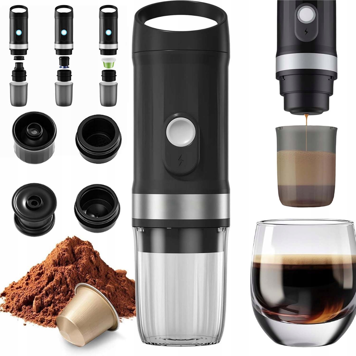 Přenosný Bezdrátový Kávovar Na Mletou Kávu, Kapsle Do Auta, 100 ML