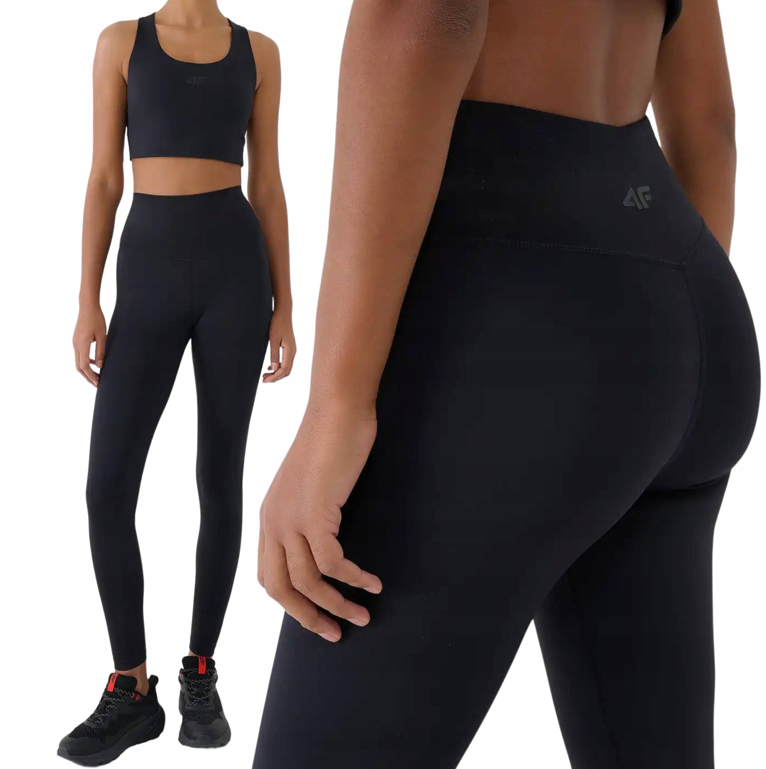 Damskie Legginsy Treningowe 4F Szybkoschnące Wysoki Stan TFTIF418 L
