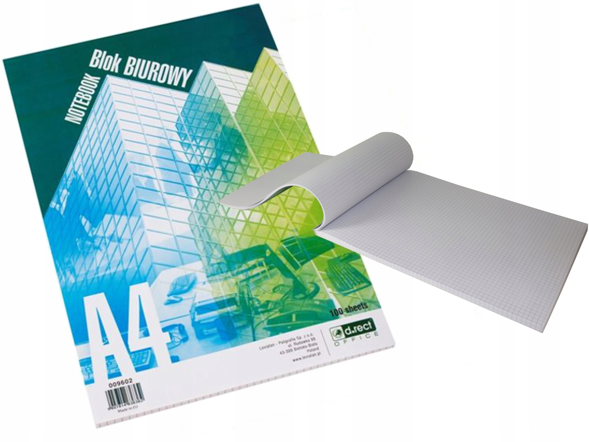 BLOK BIUROWY LISTOWY A4 100 KARTEK KRATKA NOTES