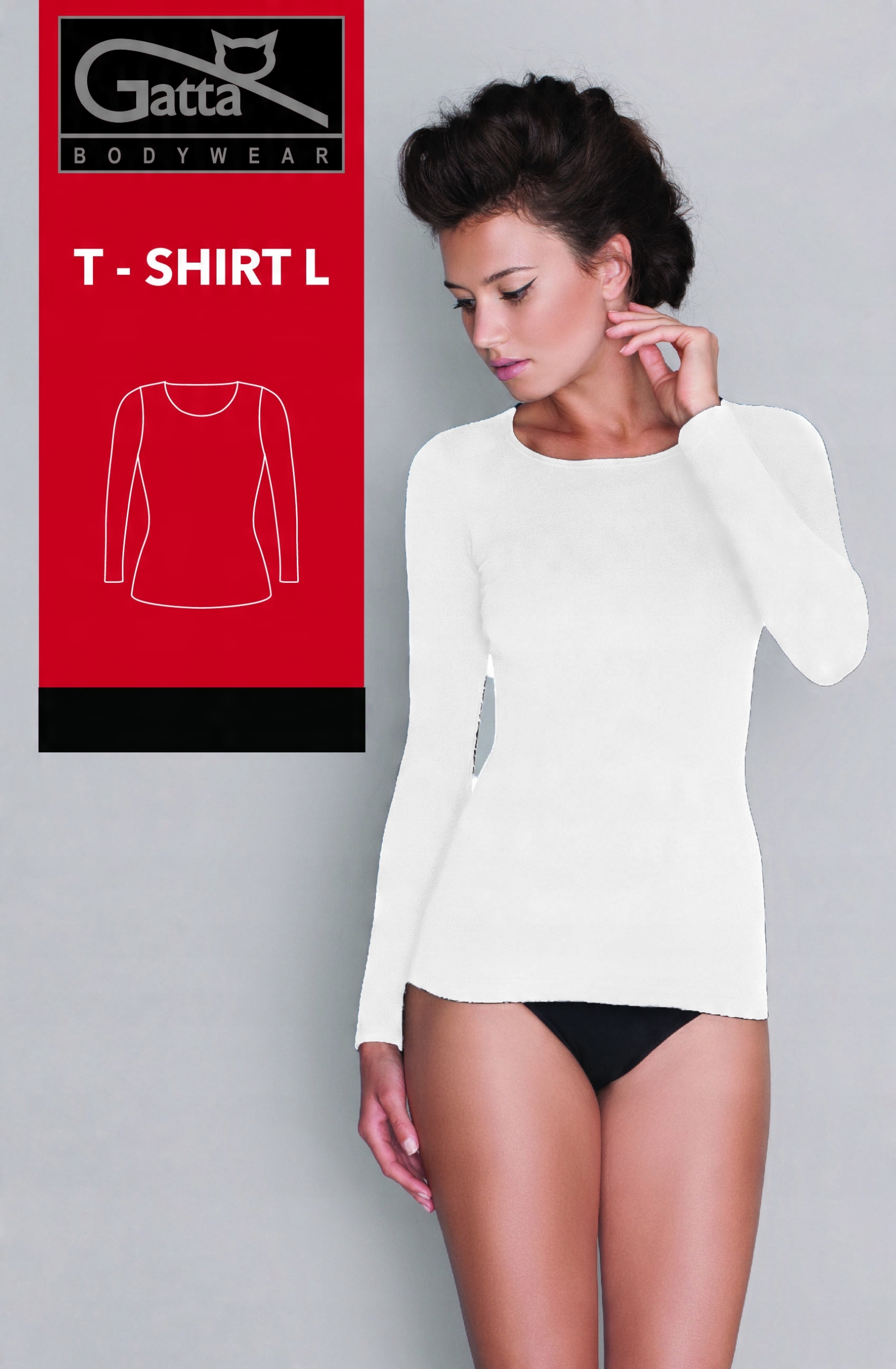 

T-shirt L Gatta bluzka długi rękaw L biała