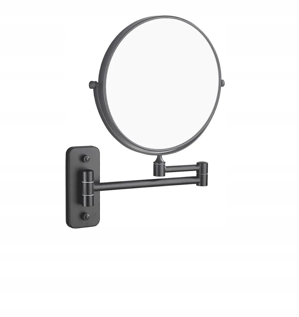 Kosmetické zrcátko Stella rovné/ zvětšovací, 3x výklopné, černá Mat