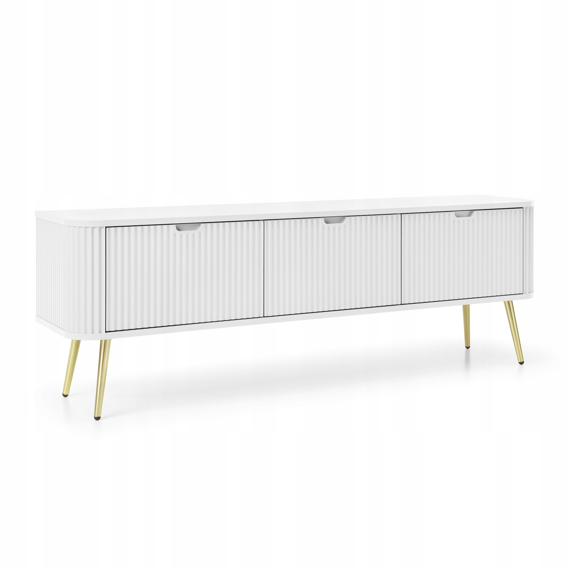 Stojící Rtv skříňka Zenzero 168 cm do obývacího pokoje pod televizor 3 dveře, bílá