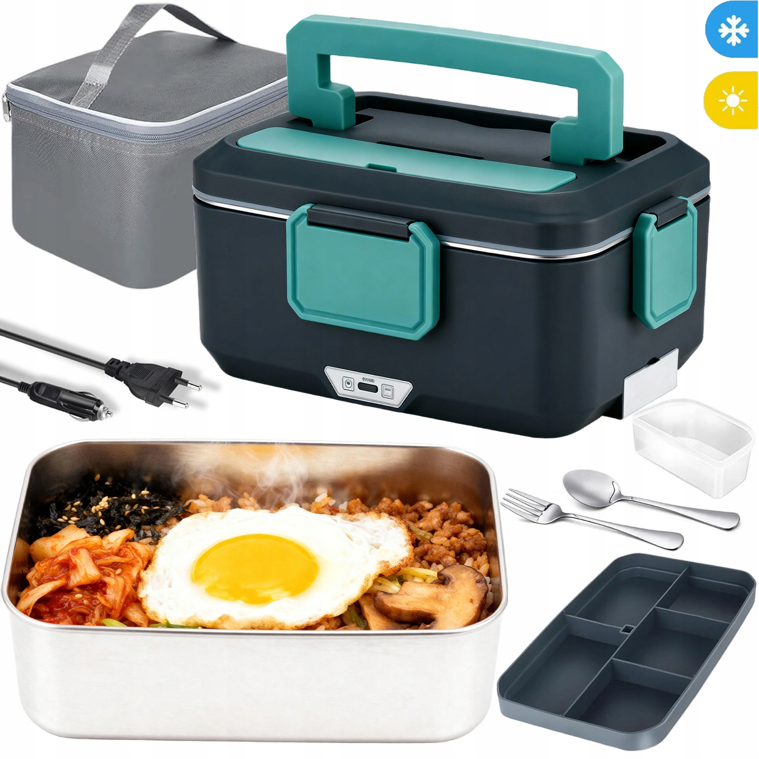 Elektrický Obědový Box Termoska Na Jídlo Ohřívač Jídla Turistický 3,5 L
