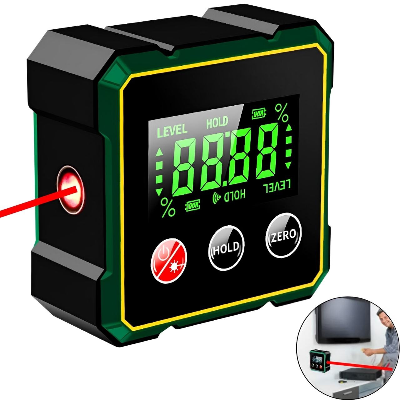 Laserowy Kątomierz Cyfrowy Inklinometr Linijka Laserowa Usb Ładowalny