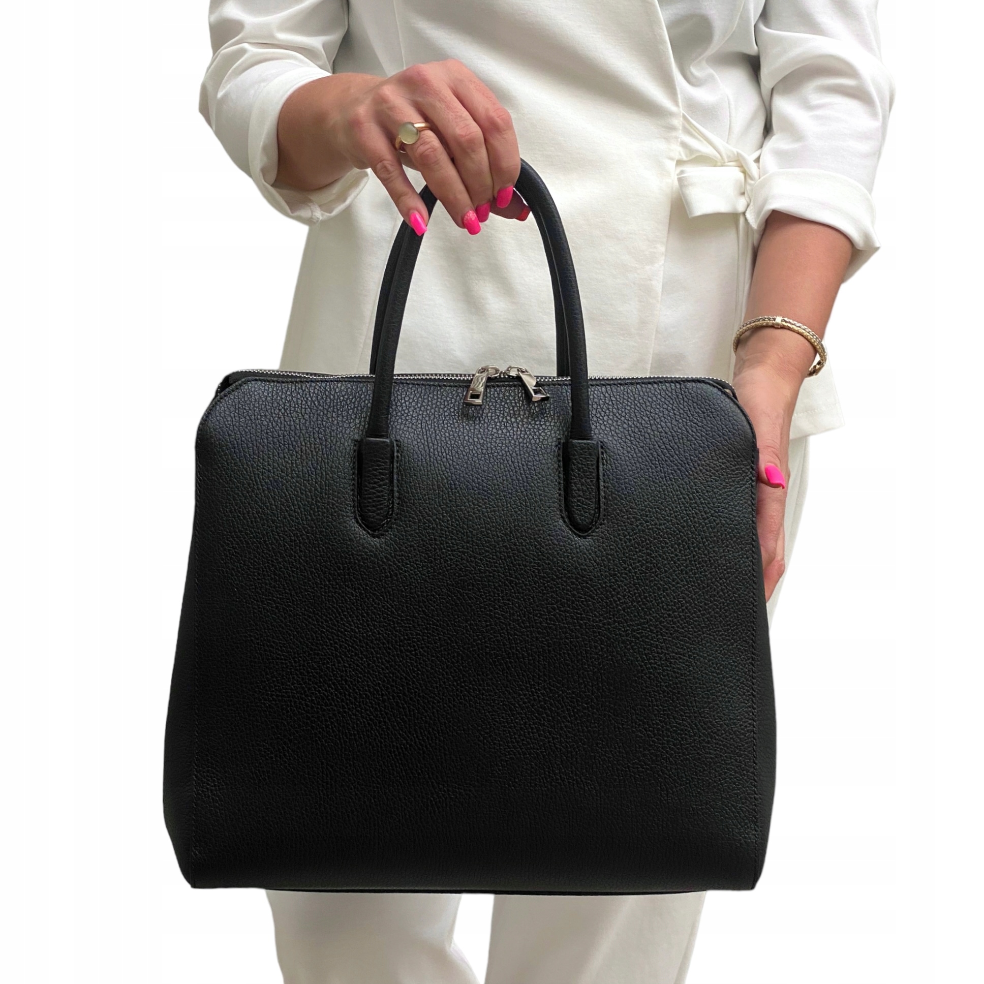 Dámská kabelka z přírodní kůže Gloria Černá