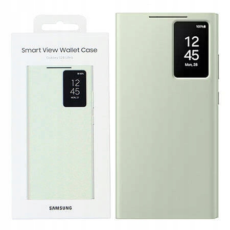 Originální Pouzdro Pro Samsung Galaxy S24 Ultra Smart View Wallet Case Zelené