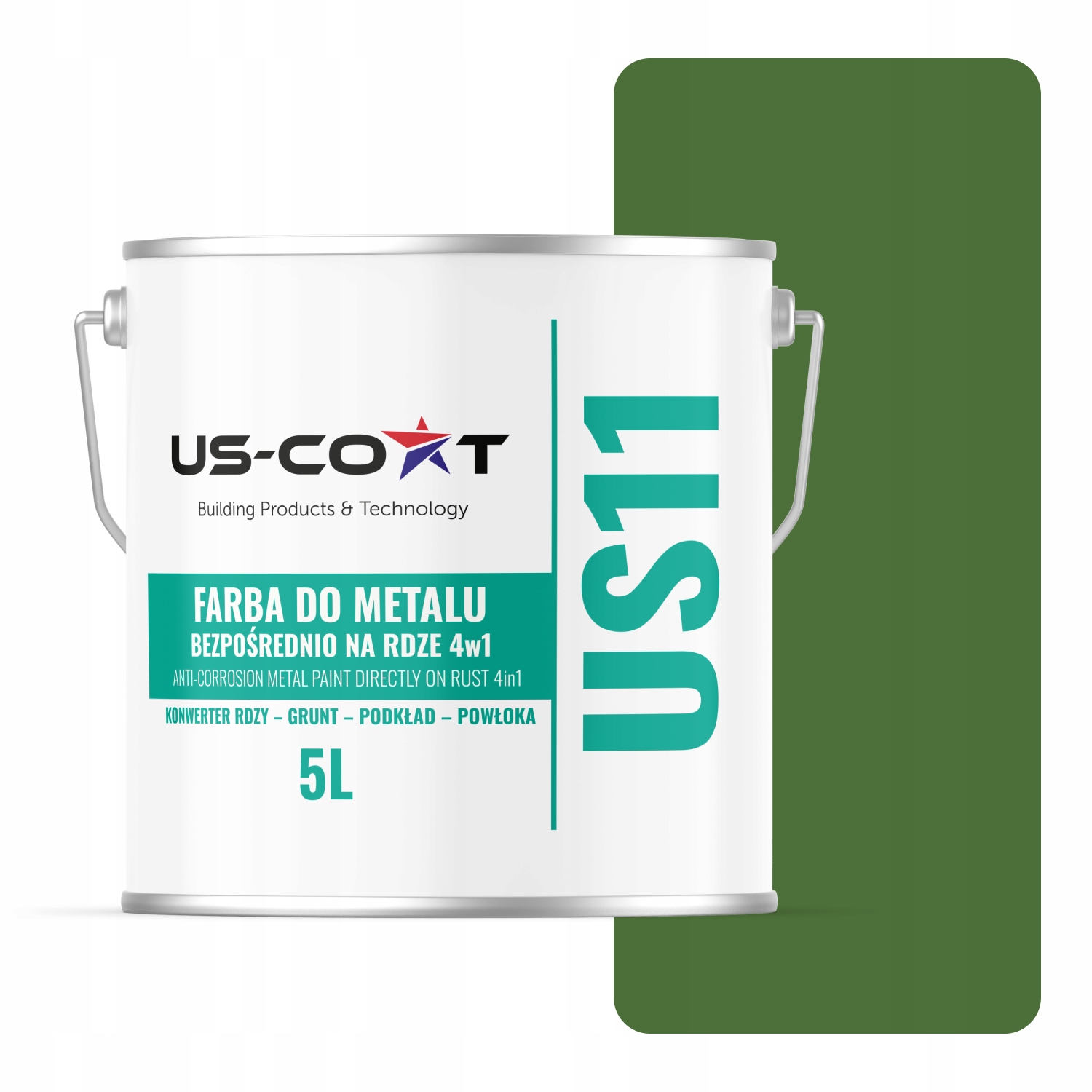 Farba Na Kov Na Hrdzu Plech Pozinkovaná 4v1 Zelená Trávna RAL6010 Mat 5L