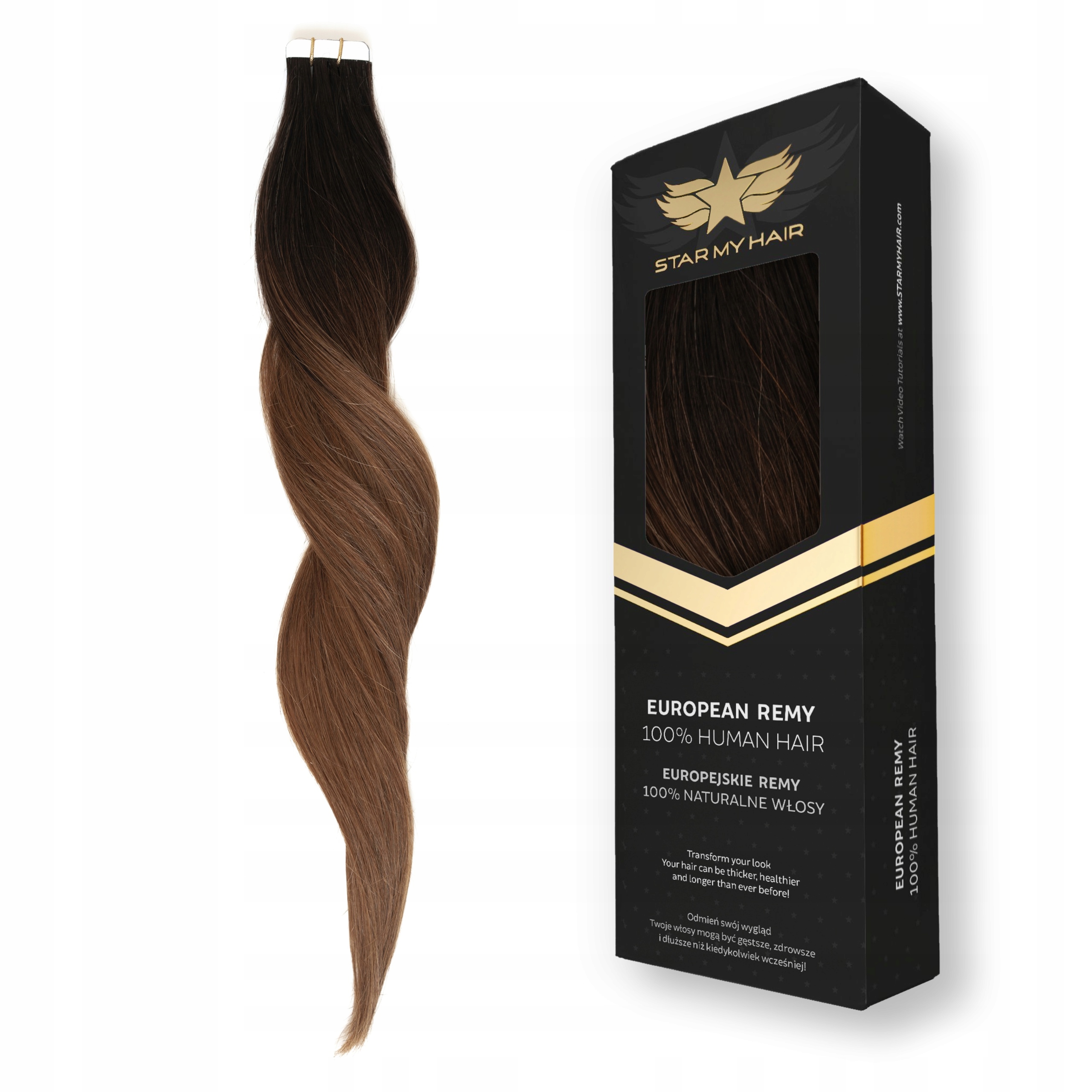 

Ombre Pasemka Tape On In włosy naturalne 50 55 cm