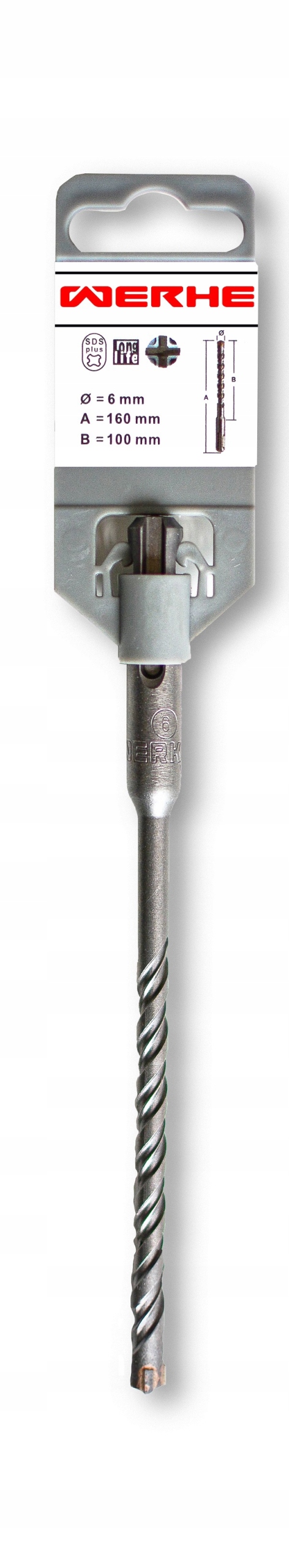 

Wiertło do Betonu krzyżowe Sds Plus 6x160mm Werhe