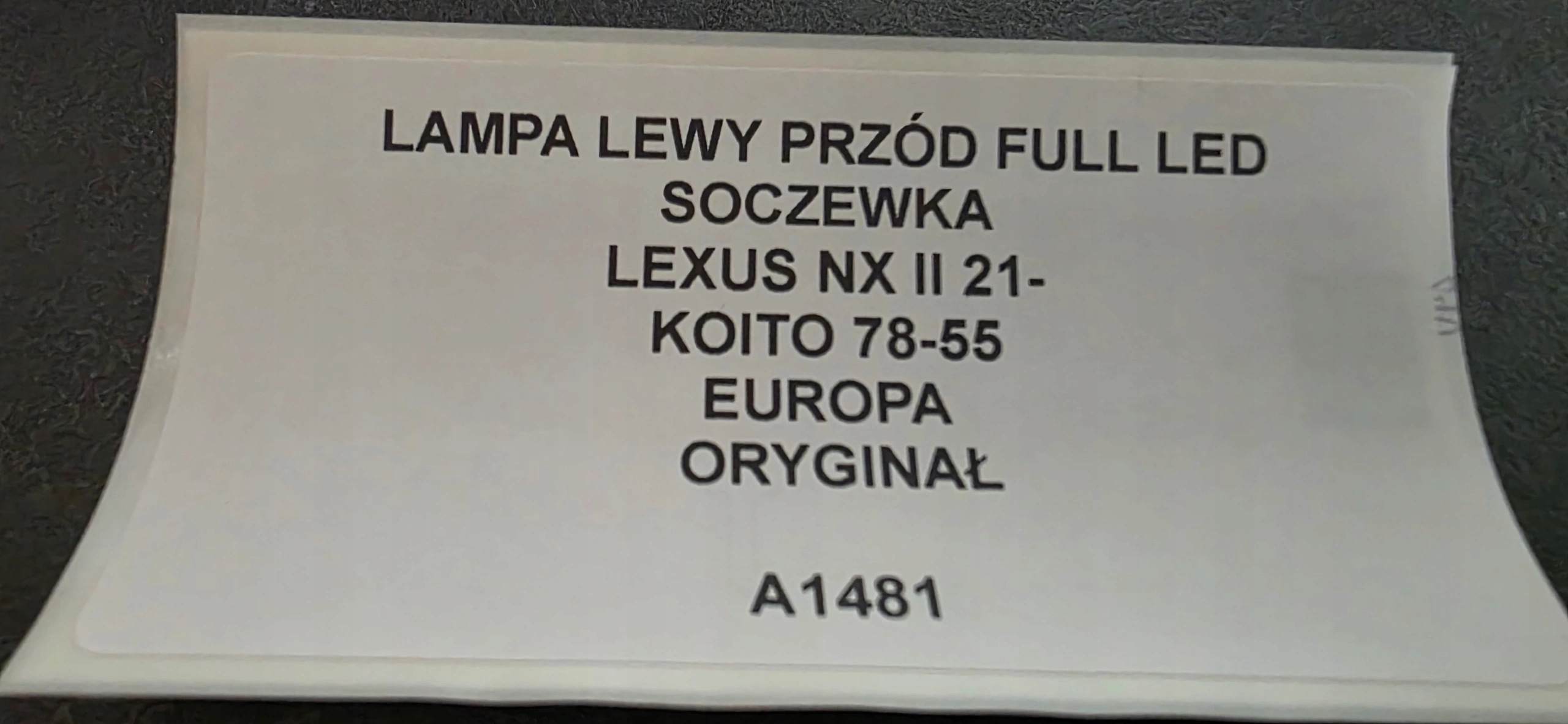 light left front FULL LED lens LEXUS NX II 21- original KOITO 78-55
