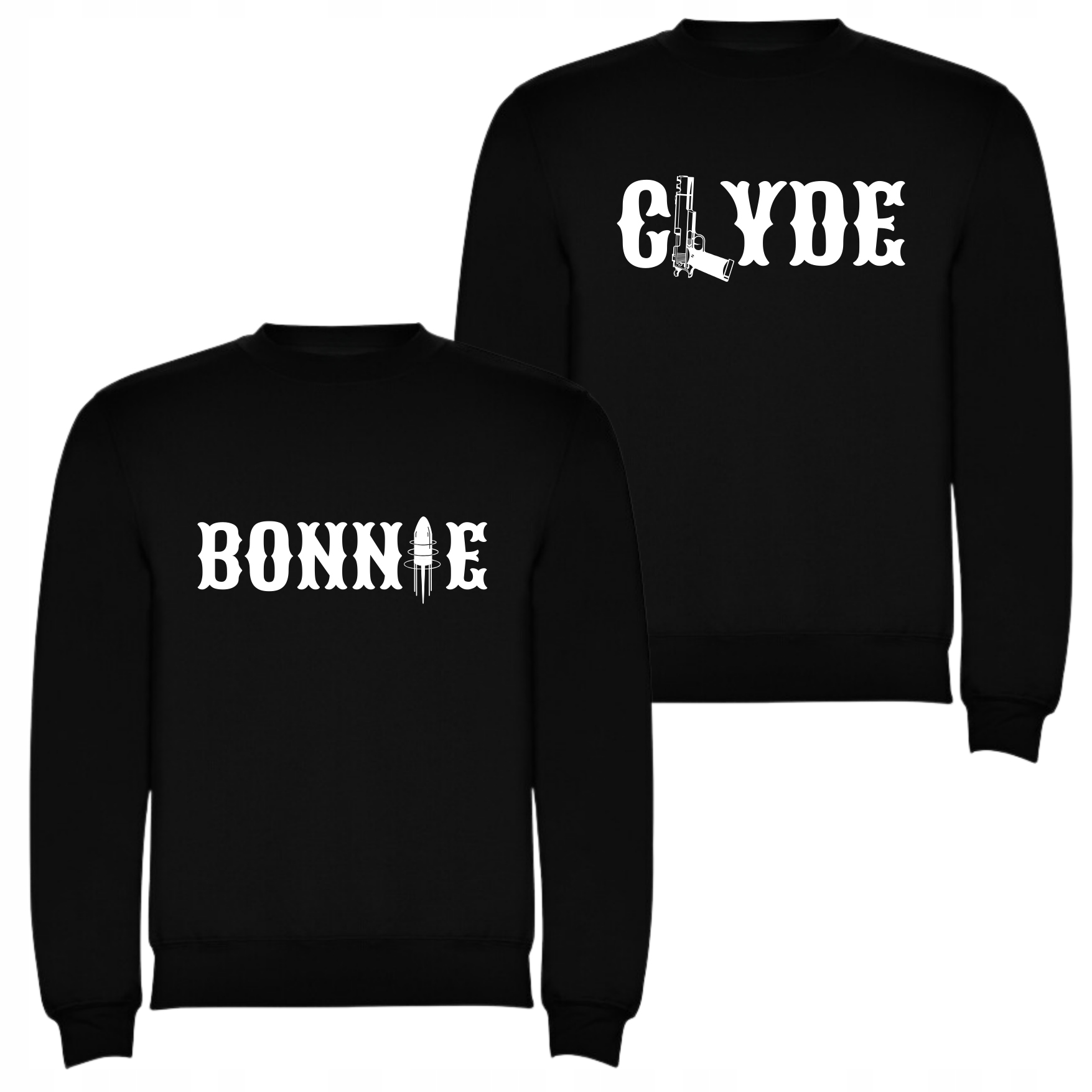 2 Mikiny Crewneck Pro Páry Bonnie Clyde Pro Zamilované Dárek K Valentýnu