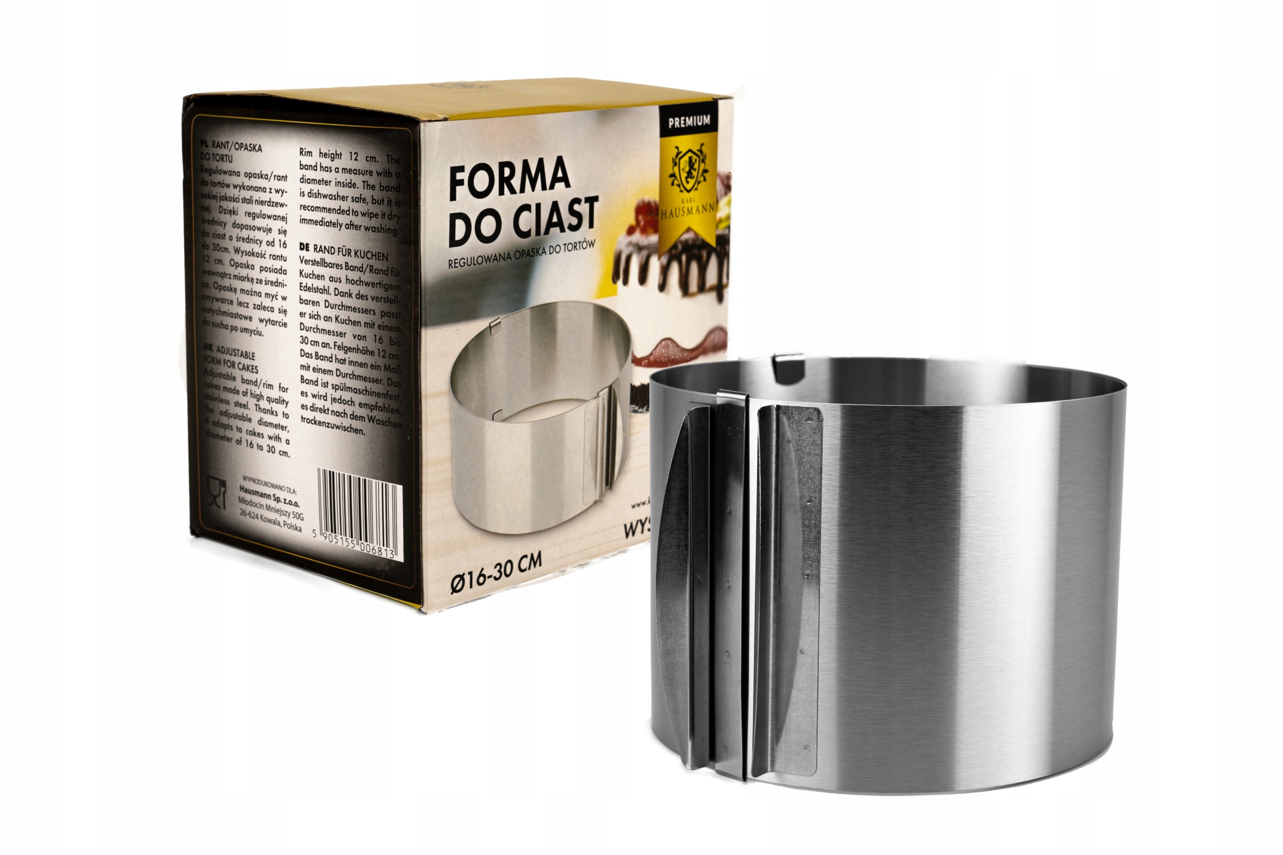 OPASKA RANT DO TORTU BISZKOPTU REGULOWANA 16-30cm WYSOKOŚĆ 15cm Marka Karl Hausmann