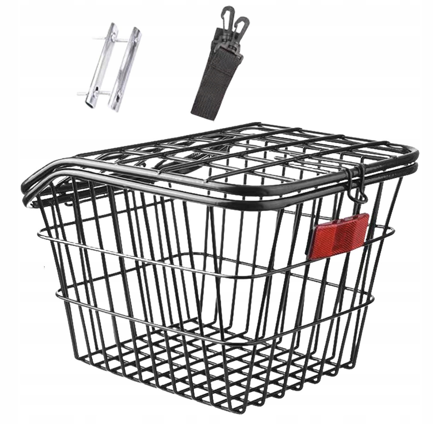 Tylny Koszyk Rowerowy Metalowy Z Pokrywą Kosz Na Bagażnik Rowerowy