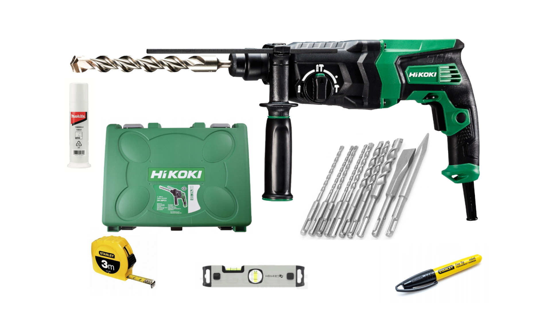 HITACHI MŁOTOWIERTARKA DH26PC SDS+ WIERTŁA I DŁUTA