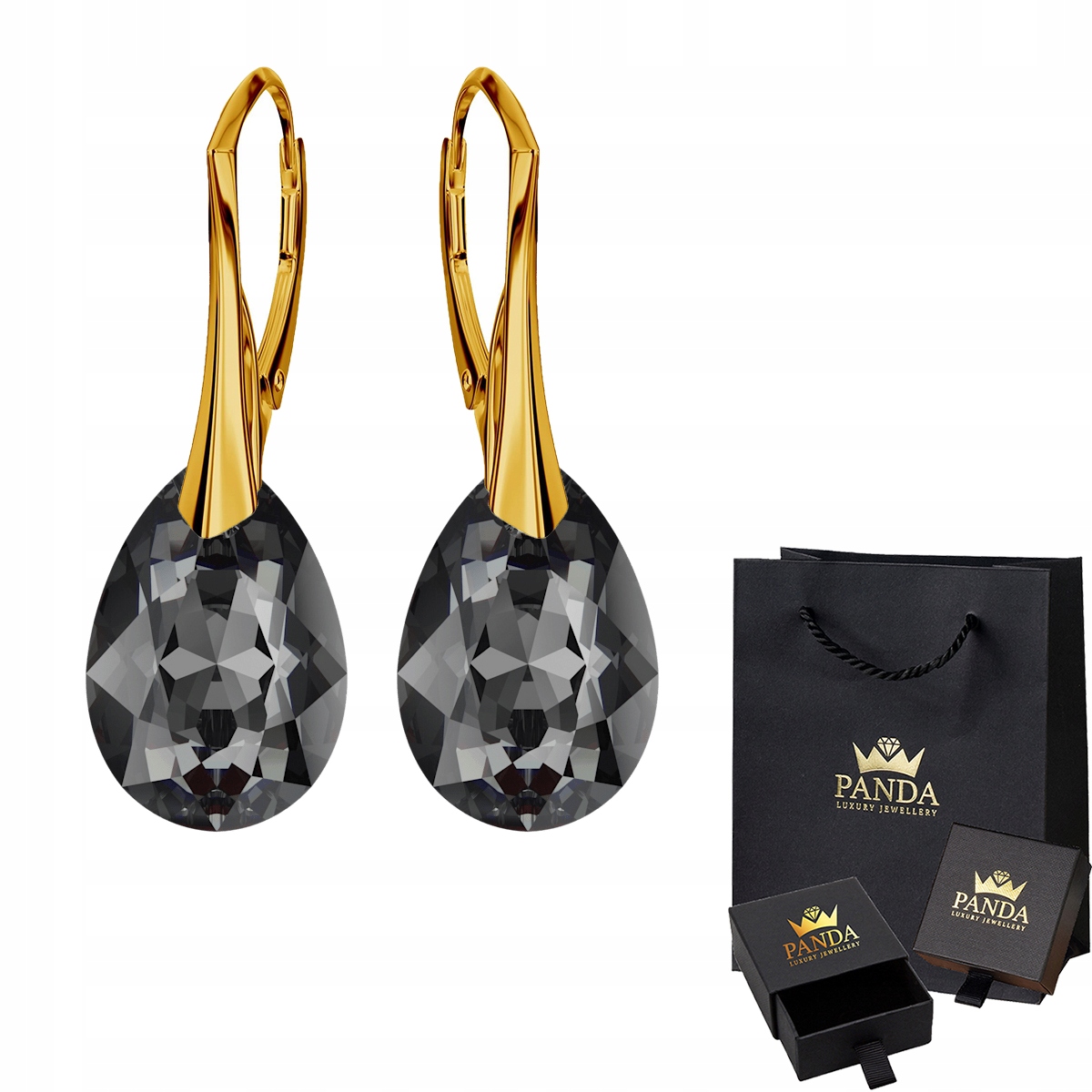 

Piękne Pozłacane 24K Kolczyki Swarovski Srebro 925