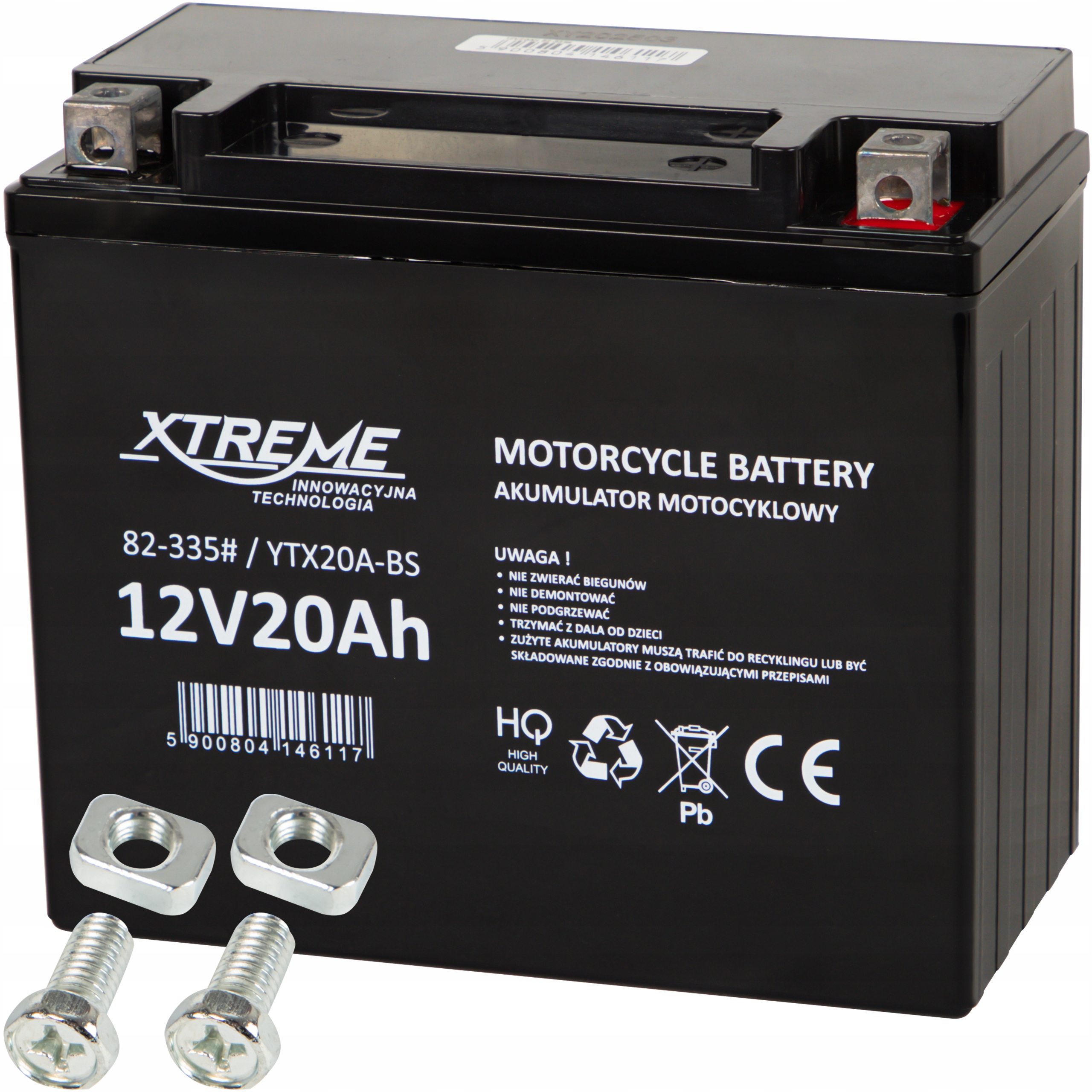 Akumulator Motocyklowy Xtreme 12V 20Ah Bezobsługowy Skuter Motor Quad Atv