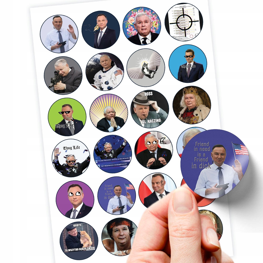 NAJLEPSZE NAJKEJKI WLEPKI ANDRZEJ DUDA FRIEND IN DICK ZESTAW 24 SZT JAKOŚĆ
