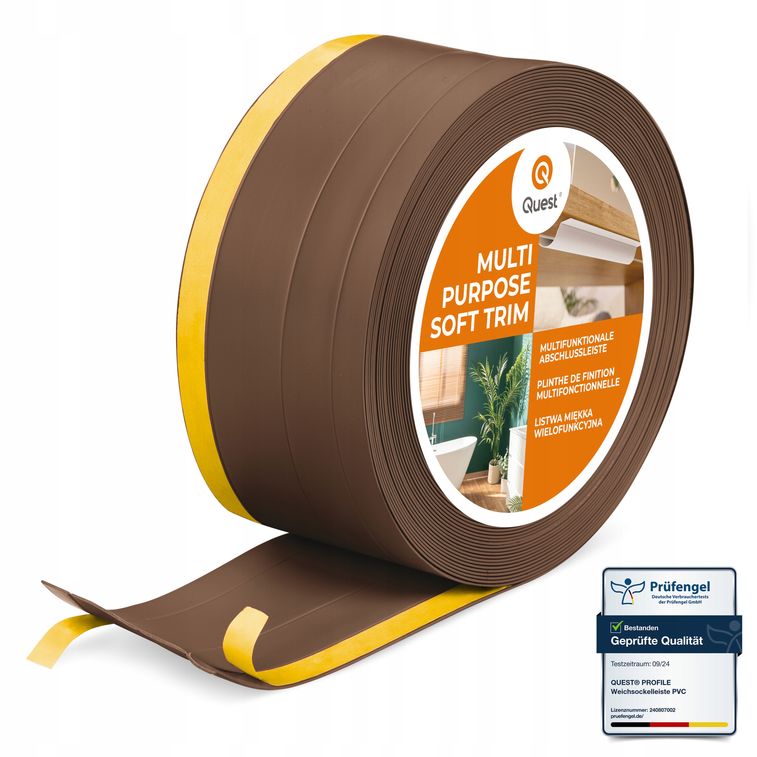 Pvc dokončovacia lišta 4in1 samolepiaca, bronz 120 mm, 5 m, W2