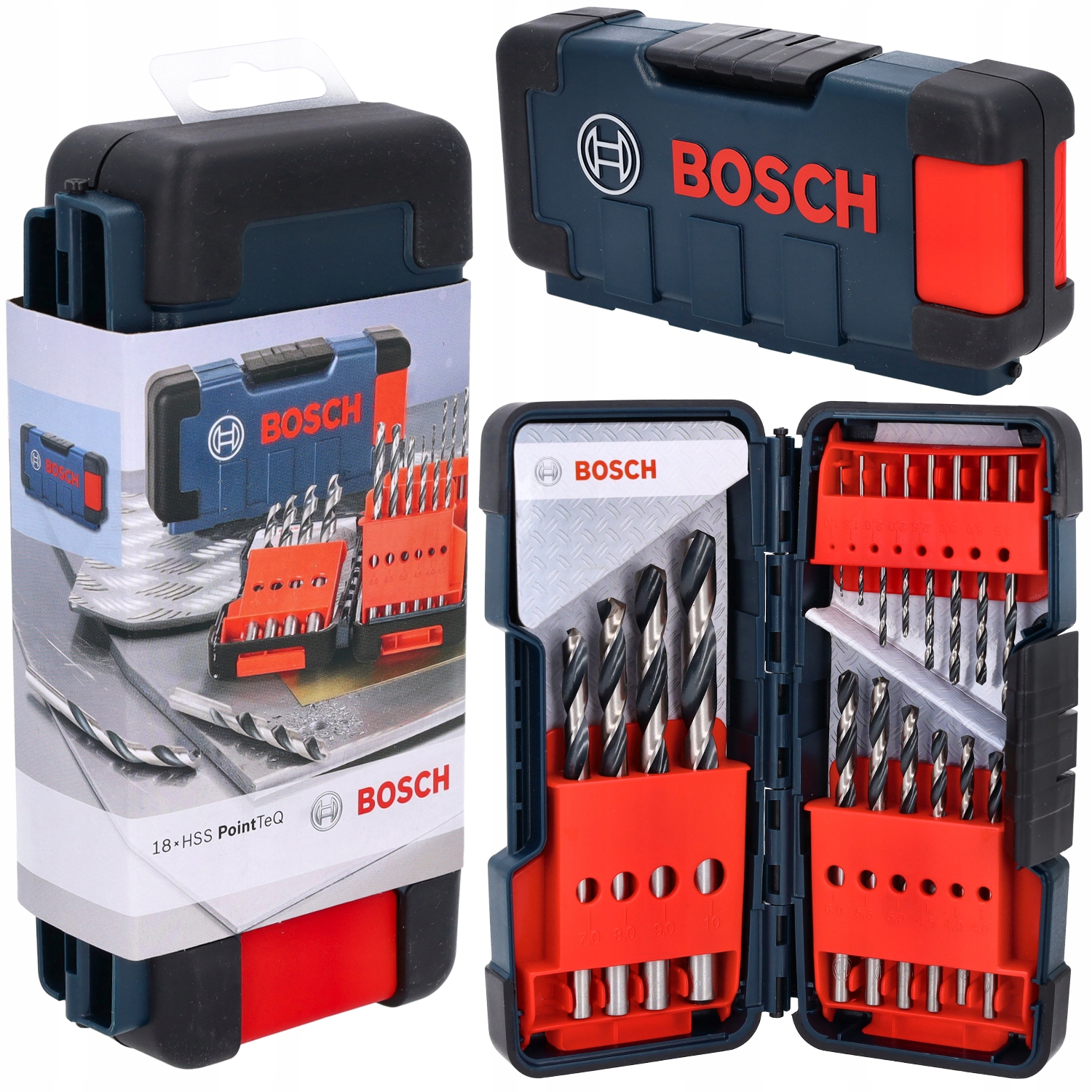 Zestaw wierteł Bosch HSS PointTeQ kręte do metalu 18 szt w kasecie ToughBox