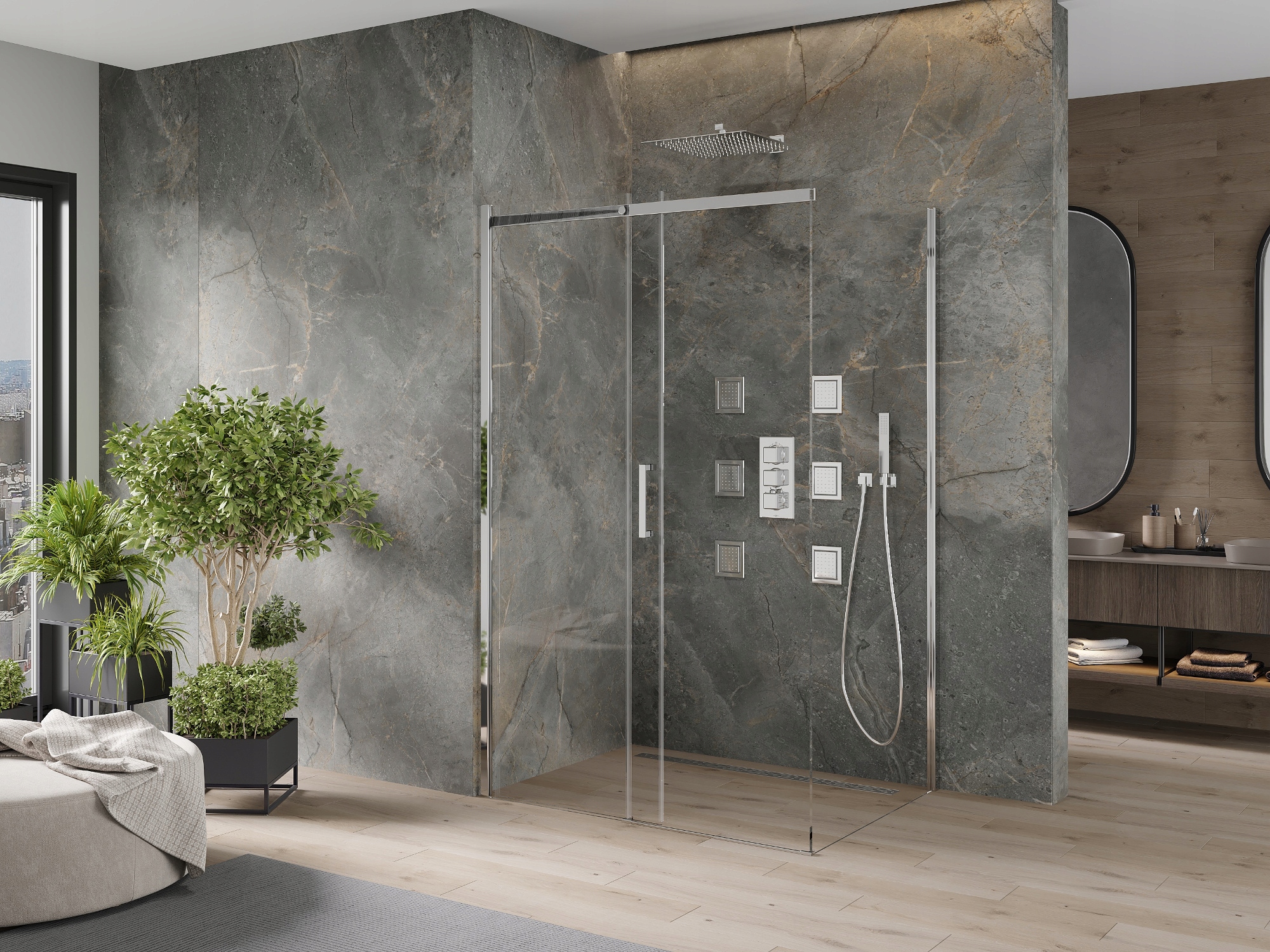 MEXEN OMEGA KABINA PRYSZNICOWA 100 x 90 SZKŁO 8 mm Szerokość 100 cm