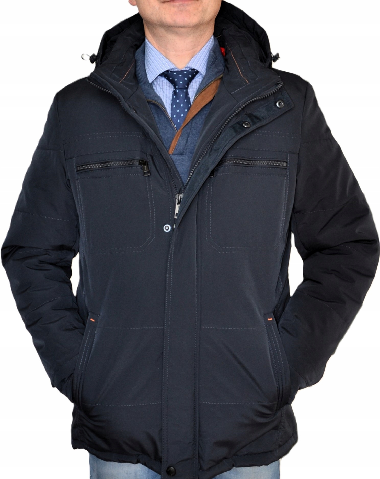 Pánská teplá zimní bunda Issho Premium kvalita XL s odnímatelnou kapucí