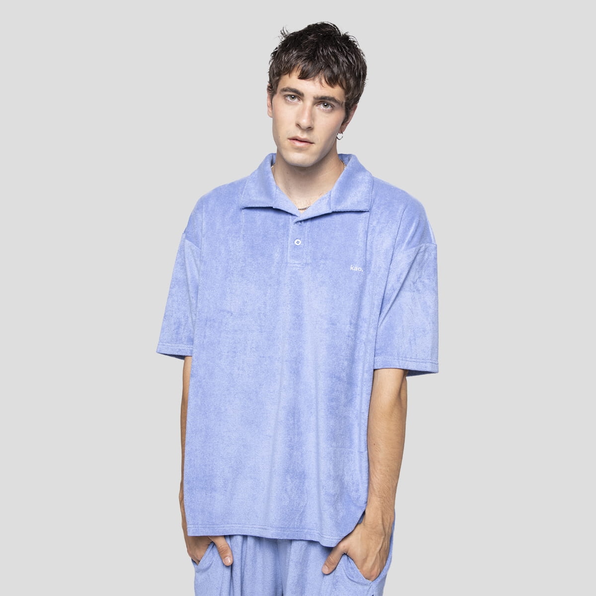 Pánská polokošile Kaotiko Towel S, modrá, Městská