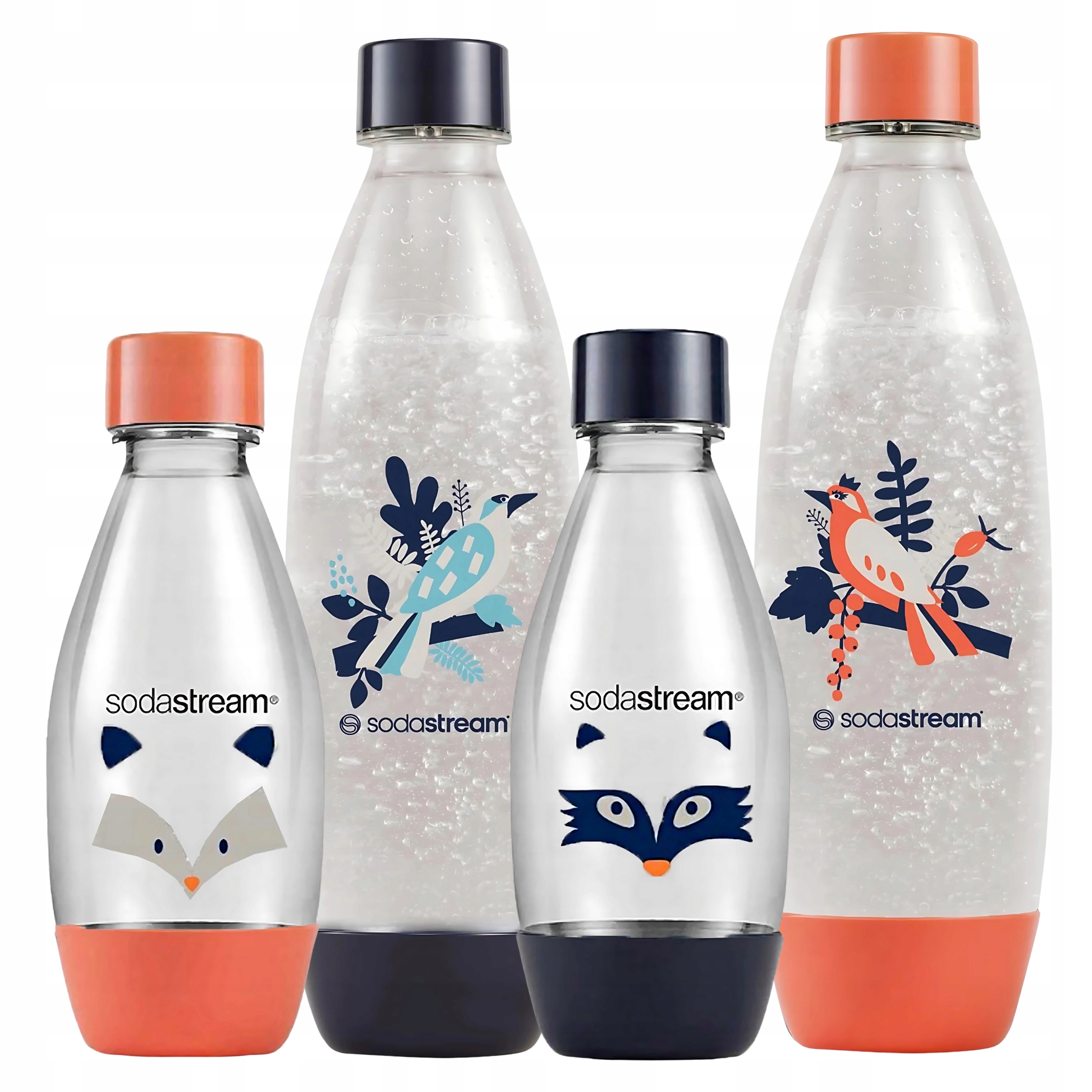 SodaStream Fuse komplet 4 lahví Ptáci 1 l Mýval Jezevec 0,5 l pro děti