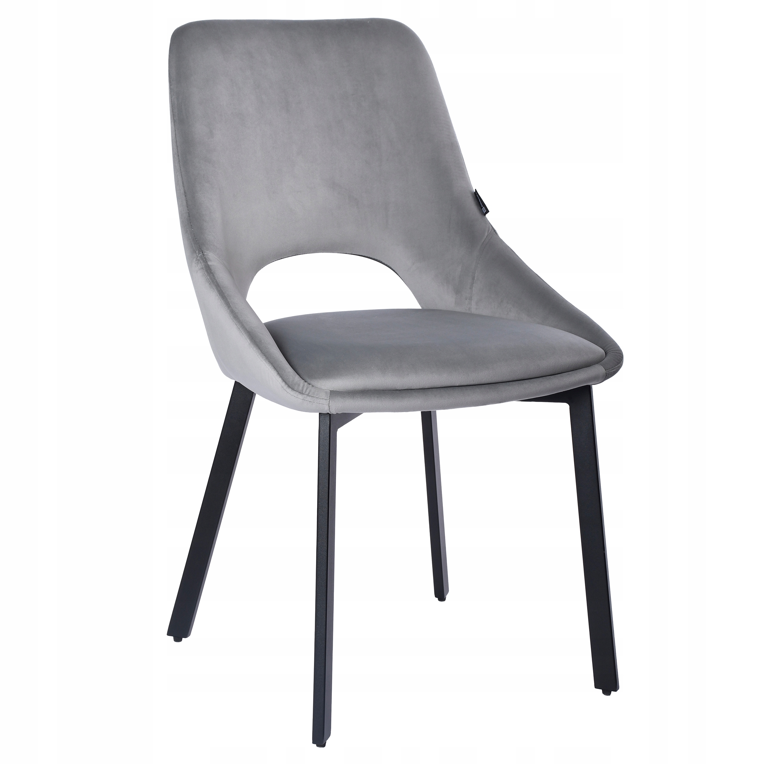 Krzesło tapicerowane welurowe szare do salonu, jadalni i kuchni Lumo