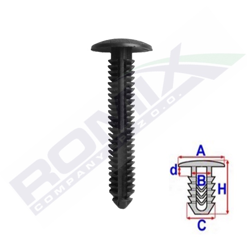 

Spinka mocowania chlapaczy 5,5mm Ford x10szt