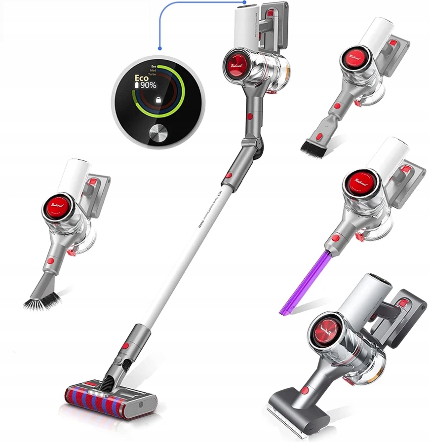 REDROAD V17 ODKURZACZ PIONOWY BEZWORKOWY RĘCZNY BEZPRZEODOWY 26500Pa HEPA