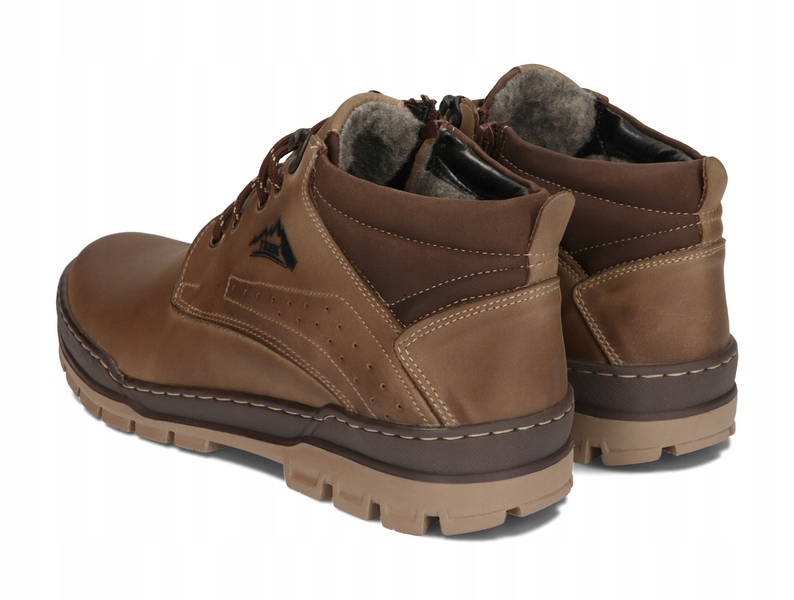 TRZEWIKI PÓŁBUTY ZIMOWE OCIEPLANE SKÓRA 173 CBR R 42 Kolor brązowy