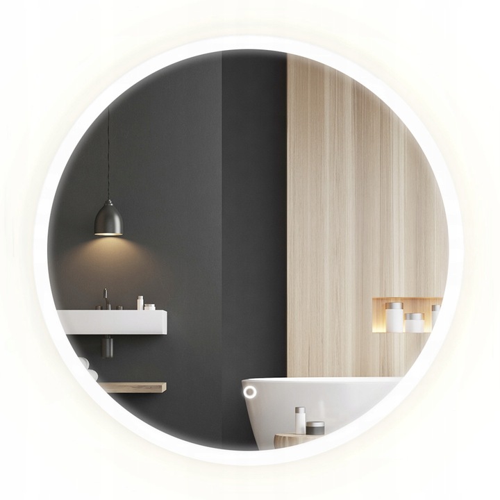 

Podświetlane Lustro ścienne okrągłe Dotyk Led 80cm