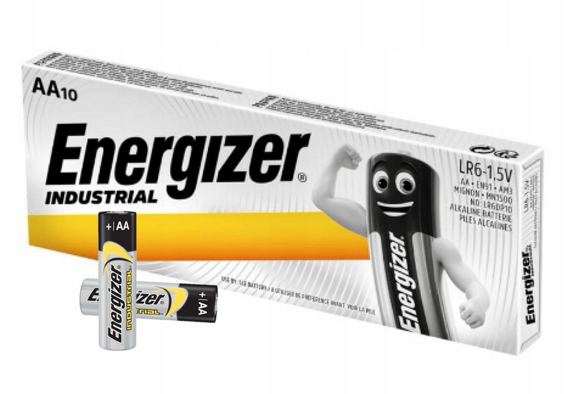 10 x MOCNA BATERIA ALKALICZNA ENERGIZER INDUSTRIAL LR6 R6 AA 1,5V Symbol baterii AA (R6)