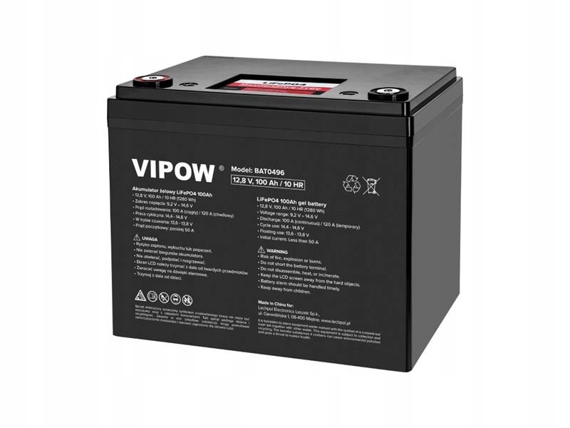 LiFePO4 акумулятор 12.8V 100Ah VIPOW BAT0496 з BMS
