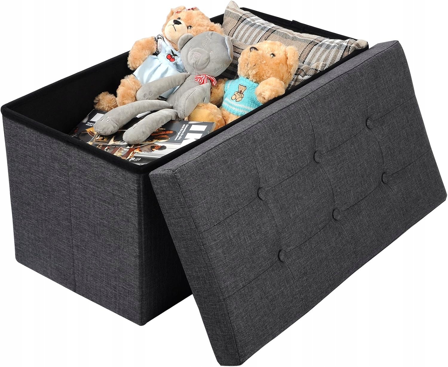 Woltu Ottoman Taburet Čalouněná S Úložným Prostorem 80L Lavička Stolička 76 X 38 X 38
