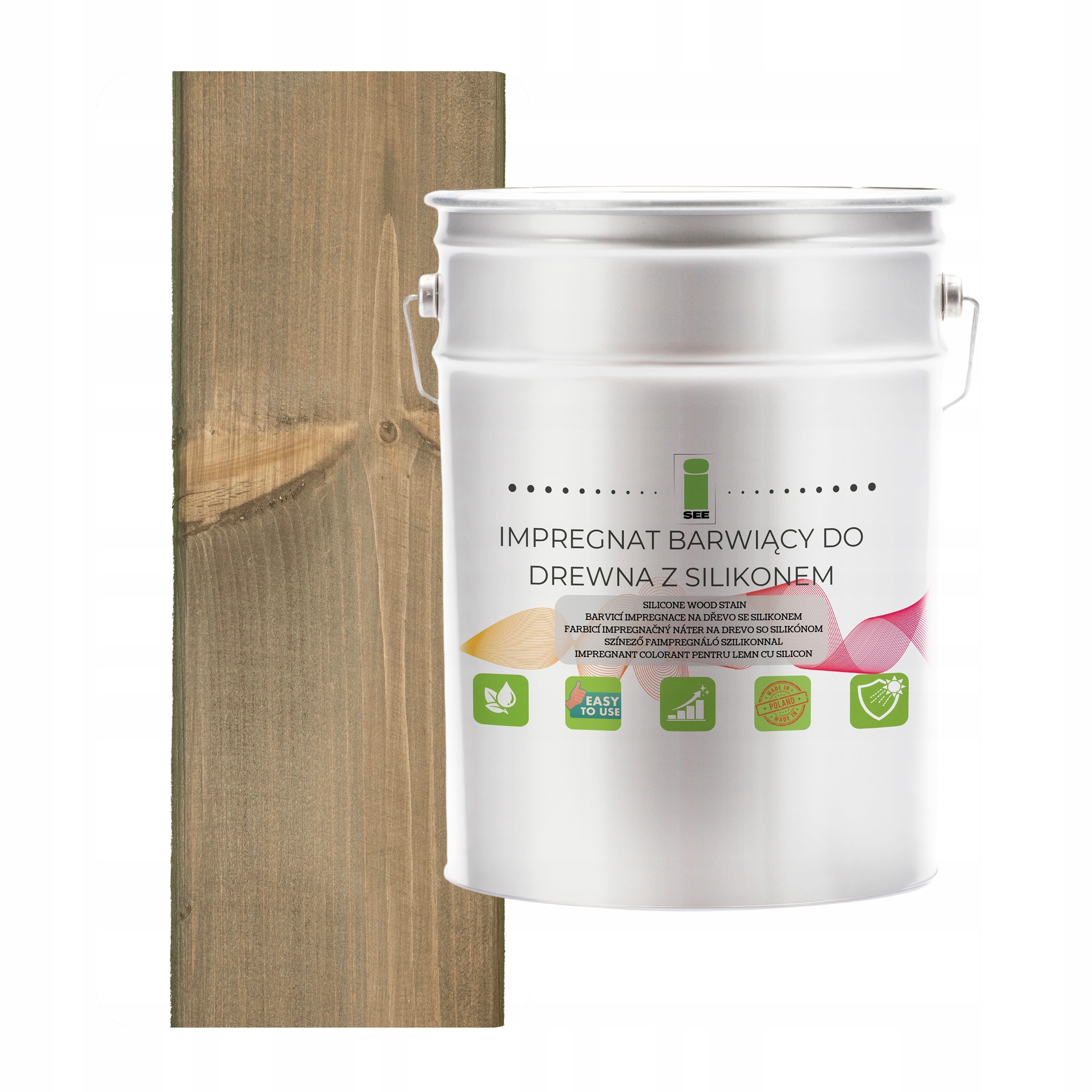 Impregnat Na Dřevo S Voskem Silikonem Šedý Hydrofobní 2v1 10L RAL7006