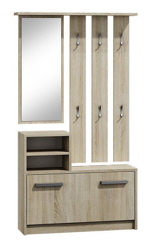 GARDEROBA WIKA WIESZAK LUSTRO SZAFKA DĄB SONOMA