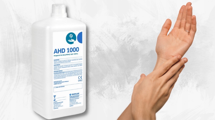 PŁYN DO HIGIENY I DEZYNFEKCJI RĄK AHD 1000 1L Stan opakowania oryginalne