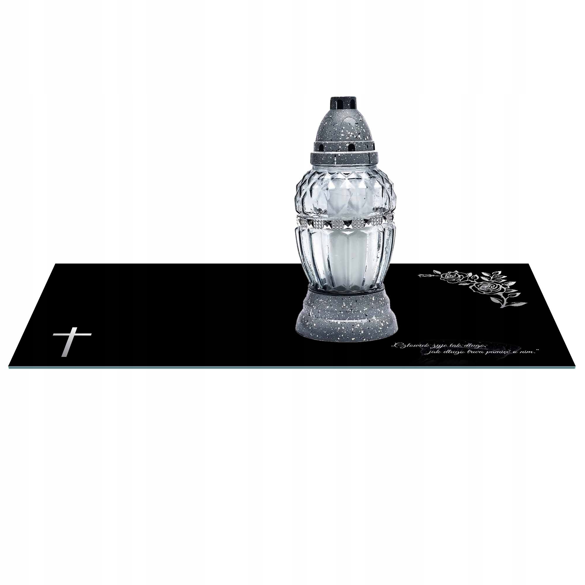 

Szklana Podstawka Pod Znicze 60x30cm 511d napis