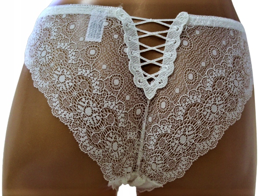

Koronkowe figi majtki XL/XXL biel ecru cienkie New